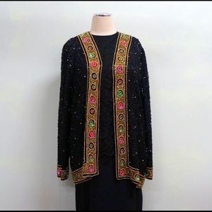 Tan-Chho Beaded Trophy Jacket Formal Statement NYE